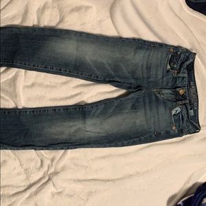 Skinny, stretch jeans,no rips.